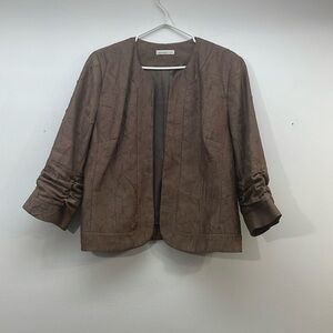 Brown Open Blazer by Laurastudio